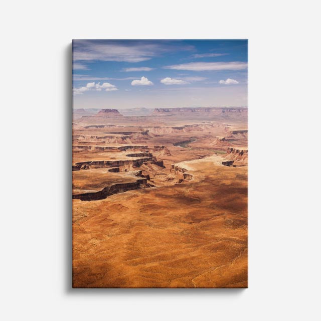 cuadro canvas desierto cañón vista aérea tonos cálidos vertical