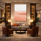 cuadro canvas desierto dunas rosas luz suave vertical