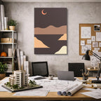 cuadro canvas paisajes digitales dunas nocturnas luna creciente vertical
