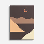 cuadro canvas paisajes digitales dunas doradas luna beige vertical