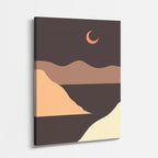 cuadro canvas paisajes digitales dunas doradas luna beige vertical