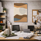 cuadro canvas paisajes digitales colinas beige textura cuadros vertical