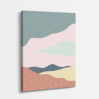 cuadro canvas paisajes digitales colinas pastel curvas suaves vertical