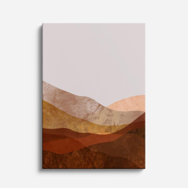 cuadro canvas paisajes digitales montañas tierra naranja oscura vertical