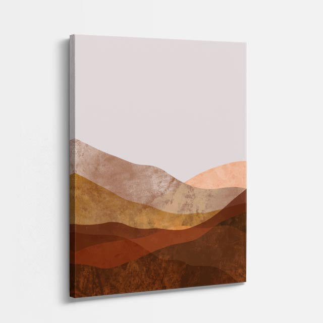 cuadro canvas paisajes digitales montañas tierra naranja oscura vertical