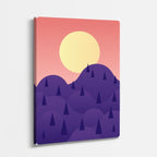 cuadro canvas paisajes digitales bosque morado sol grande vertical
