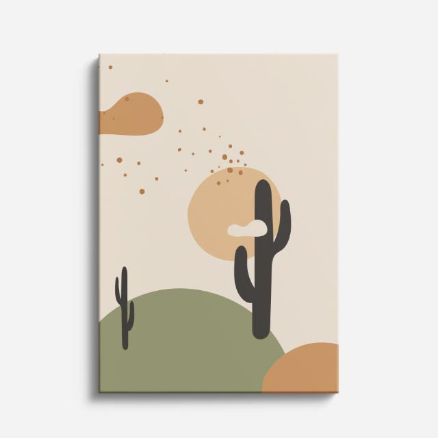 cuadro canvas paisajes digitales cactus beige sol grande vertical