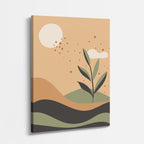 cuadro canvas paisajes digitales planta beige fondo suave vertical