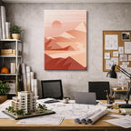 cuadro canvas paisajes digitales dunas rosadas suaves vertical