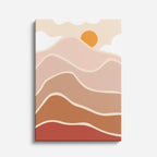 cuadro canvas paisajes digitales dunas beige sol naranja suave vertical