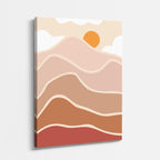 cuadro canvas paisajes digitales dunas beige sol naranja suave vertical