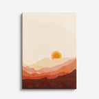 cuadro canvas paisajes digitales colinas beige sol pequeño vertical