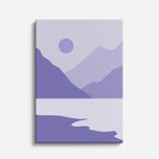 cuadro canvas paisajes digitales montañas lilas globo morado vertical