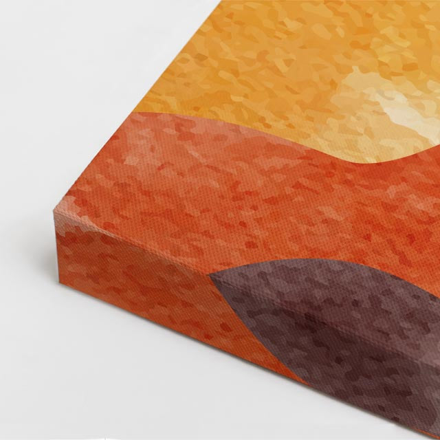 cuadro canvas paisajes digitales colinas naranja esfera blanca vertical