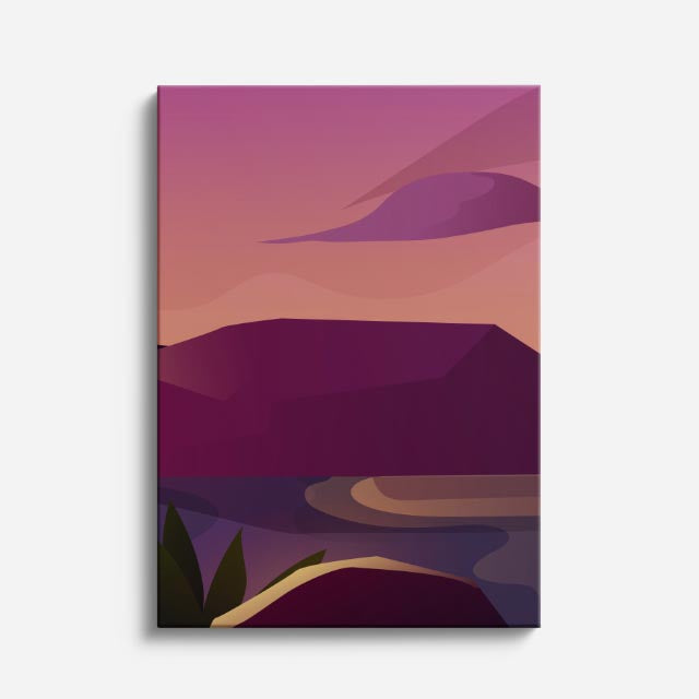 cuadro canvas paisajes digitales arco rocoso rosa atardecer vertical