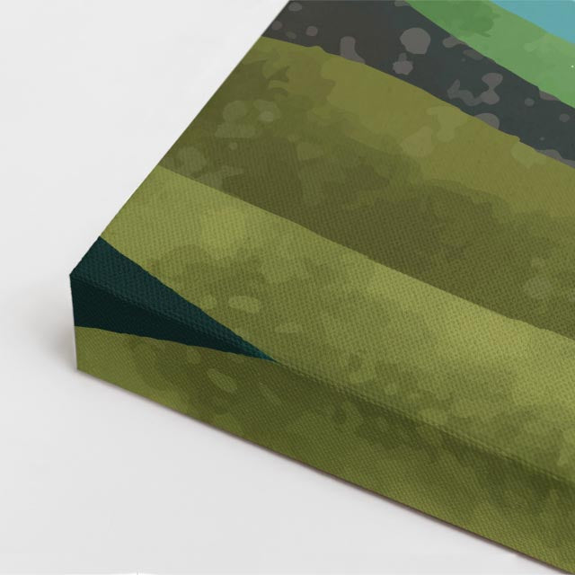 cuadro canvas paisajes digitales dunas verdes teal suaves vertical