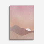 cuadro canvas paisajes digitales colinas beige rosa suave vertical