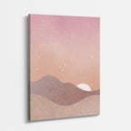 cuadro canvas paisajes digitales colinas beige rosa suave vertical