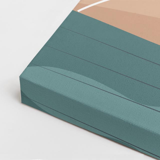 cuadro canvas paisajes digitales montañas teal beige capas vertical