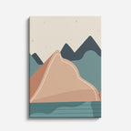 cuadro canvas paisajes digitales montañas teal beige capas vertical