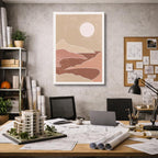 cuadro canvas paisajes digitales montaña café luna grande vertical