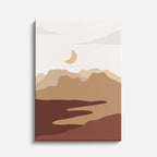 cuadro canvas paisajes digitales montañas beige río suave vertical
