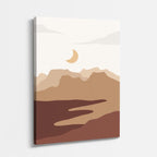 cuadro canvas paisajes digitales montañas beige río suave vertical