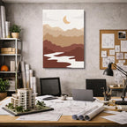 cuadro canvas paisajes digitales montañas tierra capas oscuras vertical