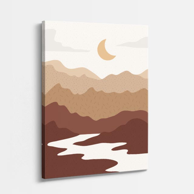 cuadro canvas paisajes digitales montañas tierra capas oscuras vertical