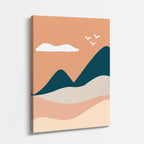 cuadro canvas paisajes digitales colinas beige nubes suaves vertical