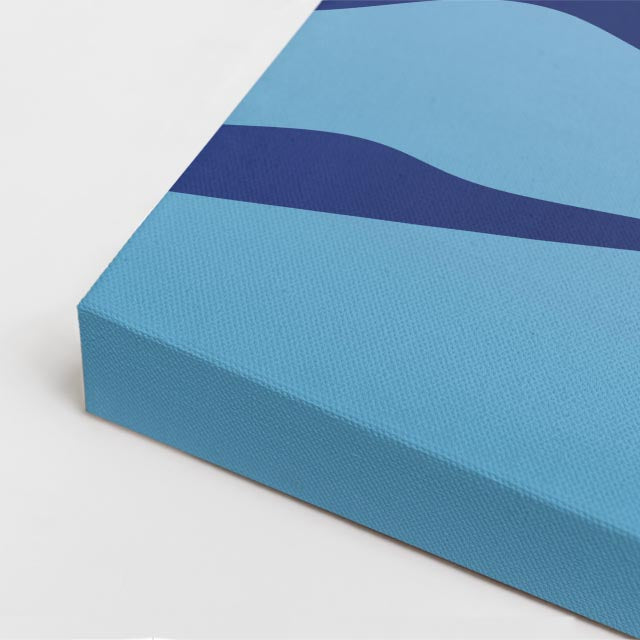 cuadro canvas paisajes digitales montañas azules trazo suave vertical