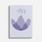 cuadro canvas paisajes digitales montañas lilas lluvia suave vertical