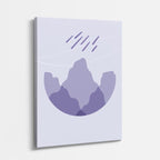 cuadro canvas paisajes digitales montañas lilas lluvia suave vertical