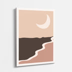 cuadro canvas paisajes digitales montañas beige luna grande vertical