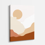 cuadro canvas paisajes digitales montañas tierra sol grande beige vertical