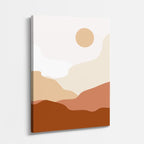 cuadro canvas paisajes digitales montañas tierra sol naranja suave vertical