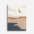 cuadro canvas paisajes digitales montañas tierra luna beige vertical