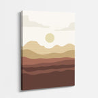 cuadro canvas paisajes digitales montañas tierra claras beige vertical