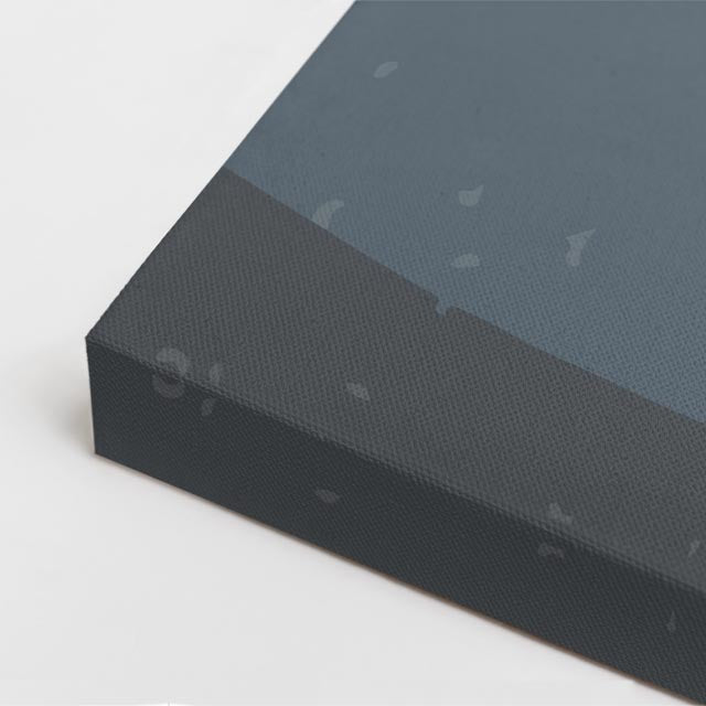cuadro canvas paisajes digitales colinas grises teal capas vertical
