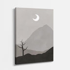cuadro canvas paisajes digitales árbol seco luna creciente vertical