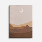 cuadro canvas paisajes digitales montañas tierra luna creciente café vertical