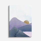 cuadro canvas paisajes digitales montañas moradas acuarela pastel vertical