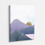 cuadro canvas paisajes digitales montañas moradas acuarela pastel vertical