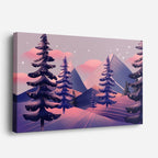 cuadro canvas montañas y nieve montañas moradas noche rosa horizontal