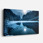cuadro canvas montañas y nieve lago nevado montañas azules horizontal