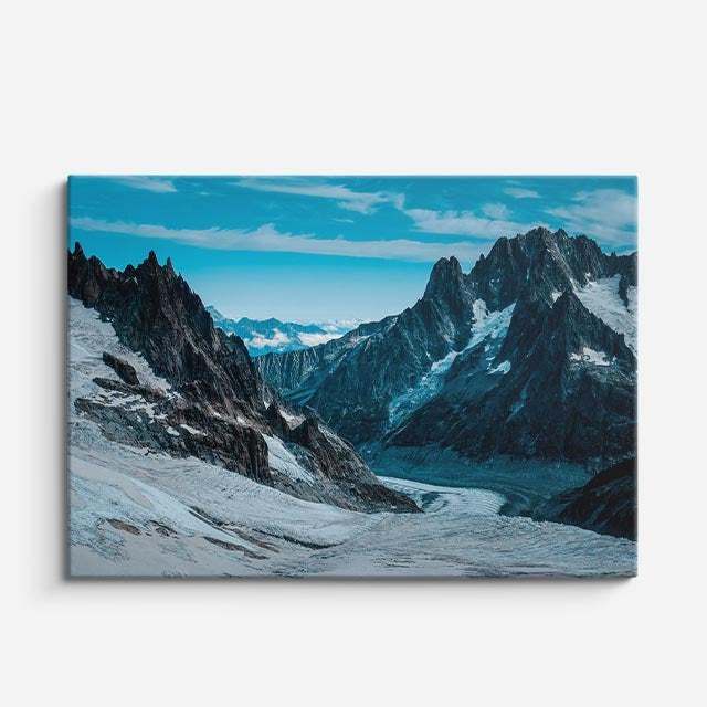 cuadro canvas montañas y nieve montañas teal nevadas glaciar horizontal
