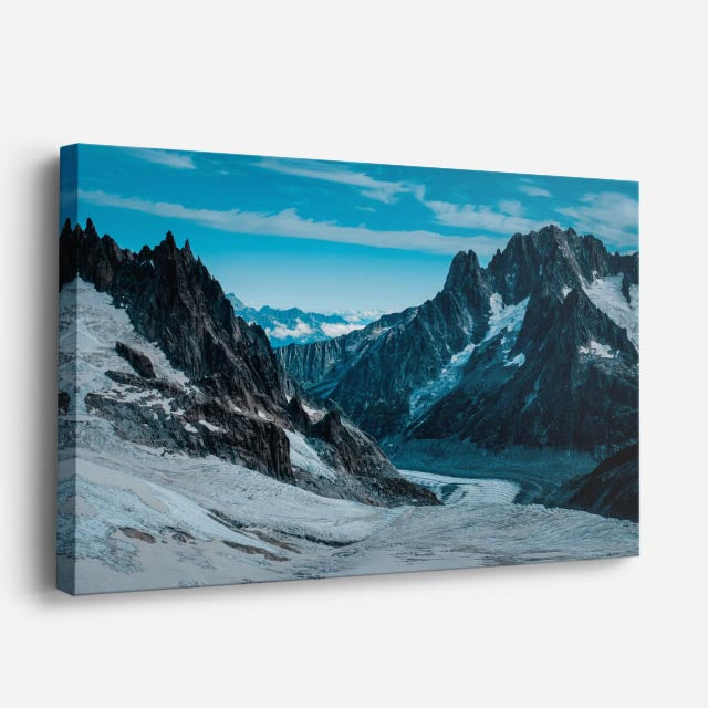 cuadro canvas montañas y nieve montañas teal nevadas glaciar horizontal