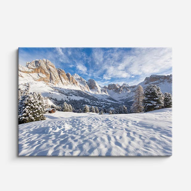 cuadro canvas montañas y nieve montaña nevada lago frío horizontal