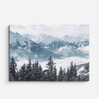 cuadro canvas montañas y nieve bosque nevado montañas blancas horizontal