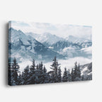 cuadro canvas montañas y nieve bosque nevado montañas blancas horizontal